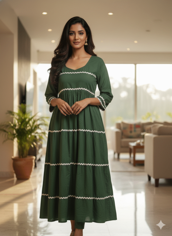 Ric-Rac Tiered Maxi (green)