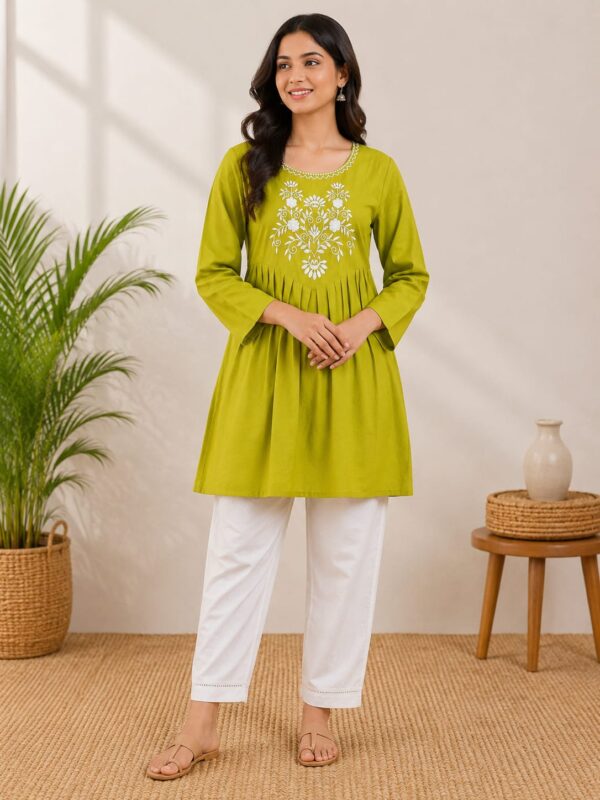lime green A-line kurta